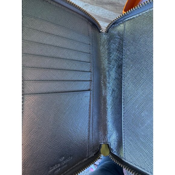 Kate Spade New York Metallic Gold Leather Wristlet Wallet With Box - Picture 5 of 7